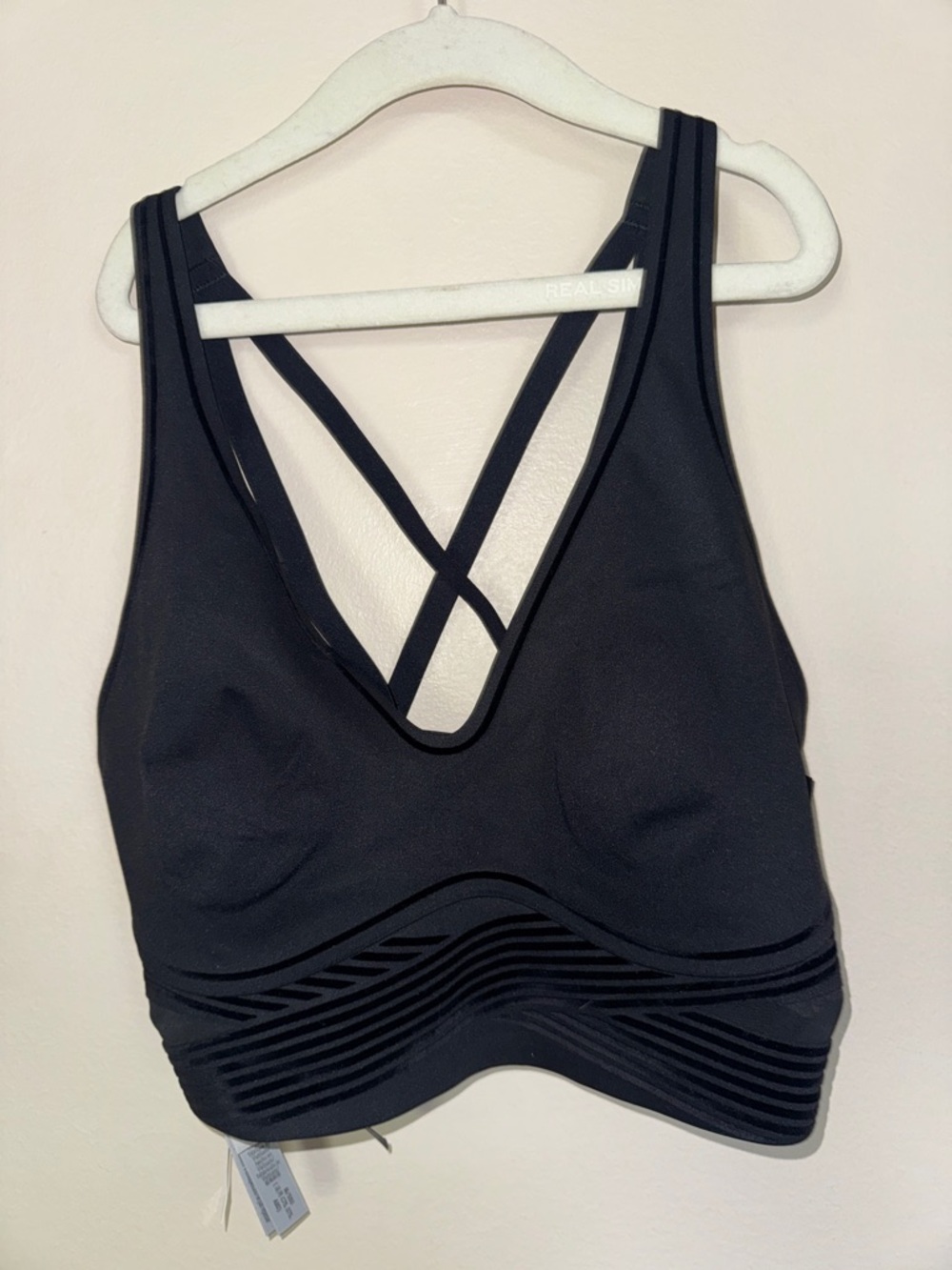 Strappy Black Sports Bra - medium